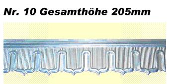 Zierblende Nr. 10, Gesamthöhe 205 mm