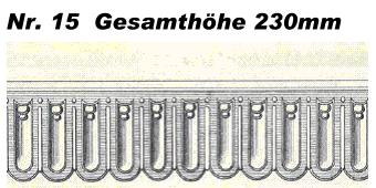 Zierblende Nr. 15, Gesamthöhe 230 mm
